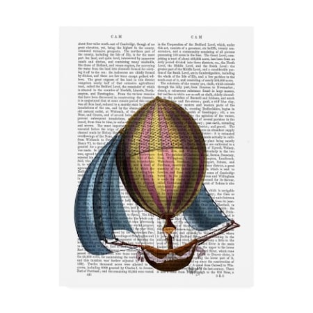 Fab Funky 'Airship With Blue Sails' Canvas Art,35x47